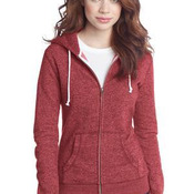 Juniors Marled Fleece Full Zip Hoodie